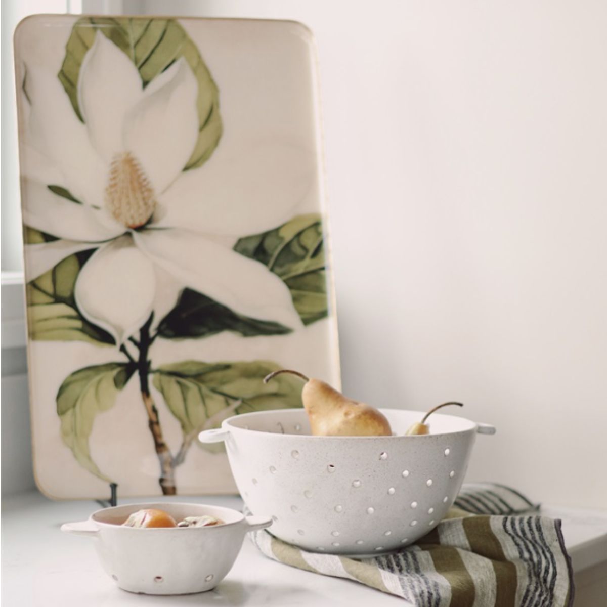 Magnolia Enameled Tray