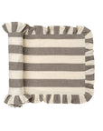 Ruffle Thick Stripe Table Runner | Grey