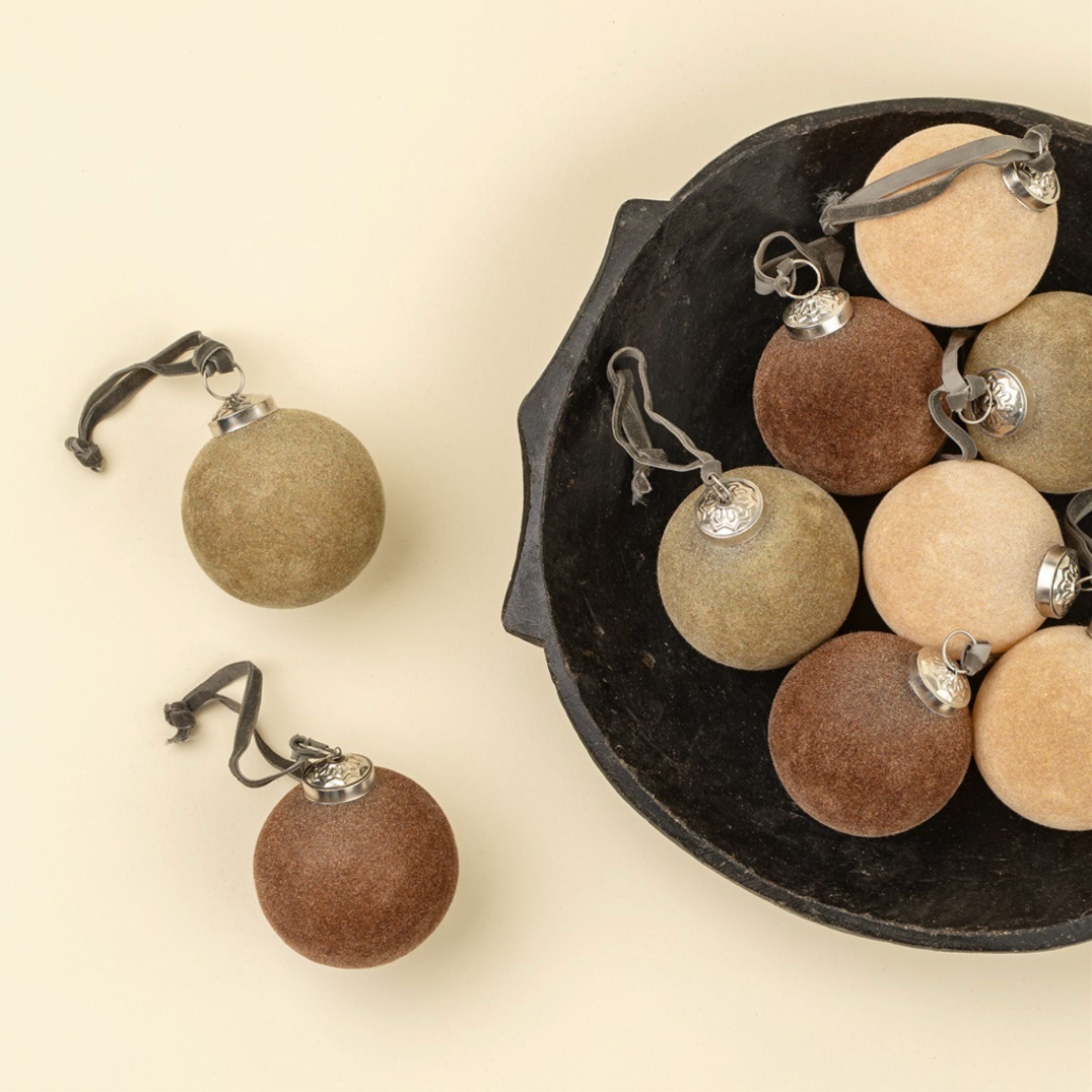 Velvet Holiday Baubles | Set of 9