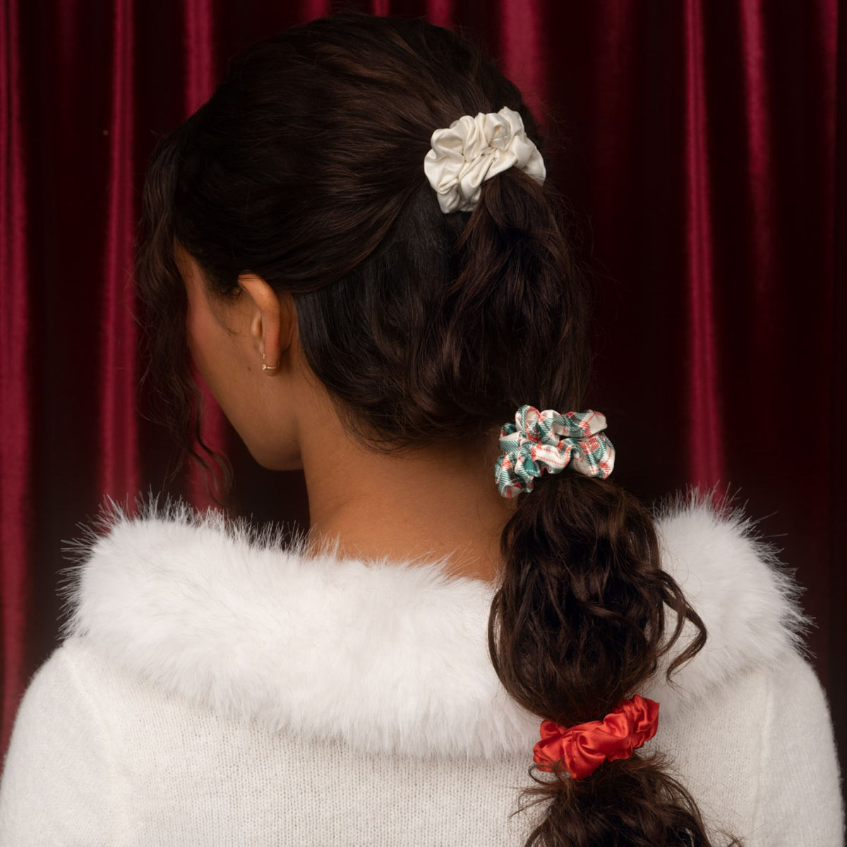 Holiday Ruched Satin Scrunchie Set | 7pcs