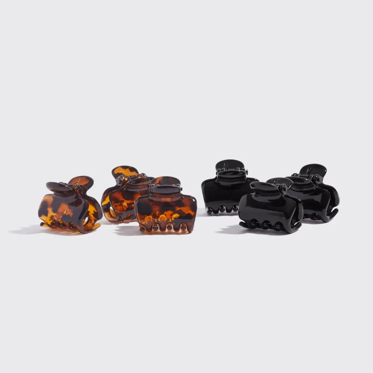 Medium Puffy Claw Clips 2pc Set | Black/Tortoise