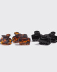 Medium Puffy Claw Clips 2pc Set | Black/Tortoise
