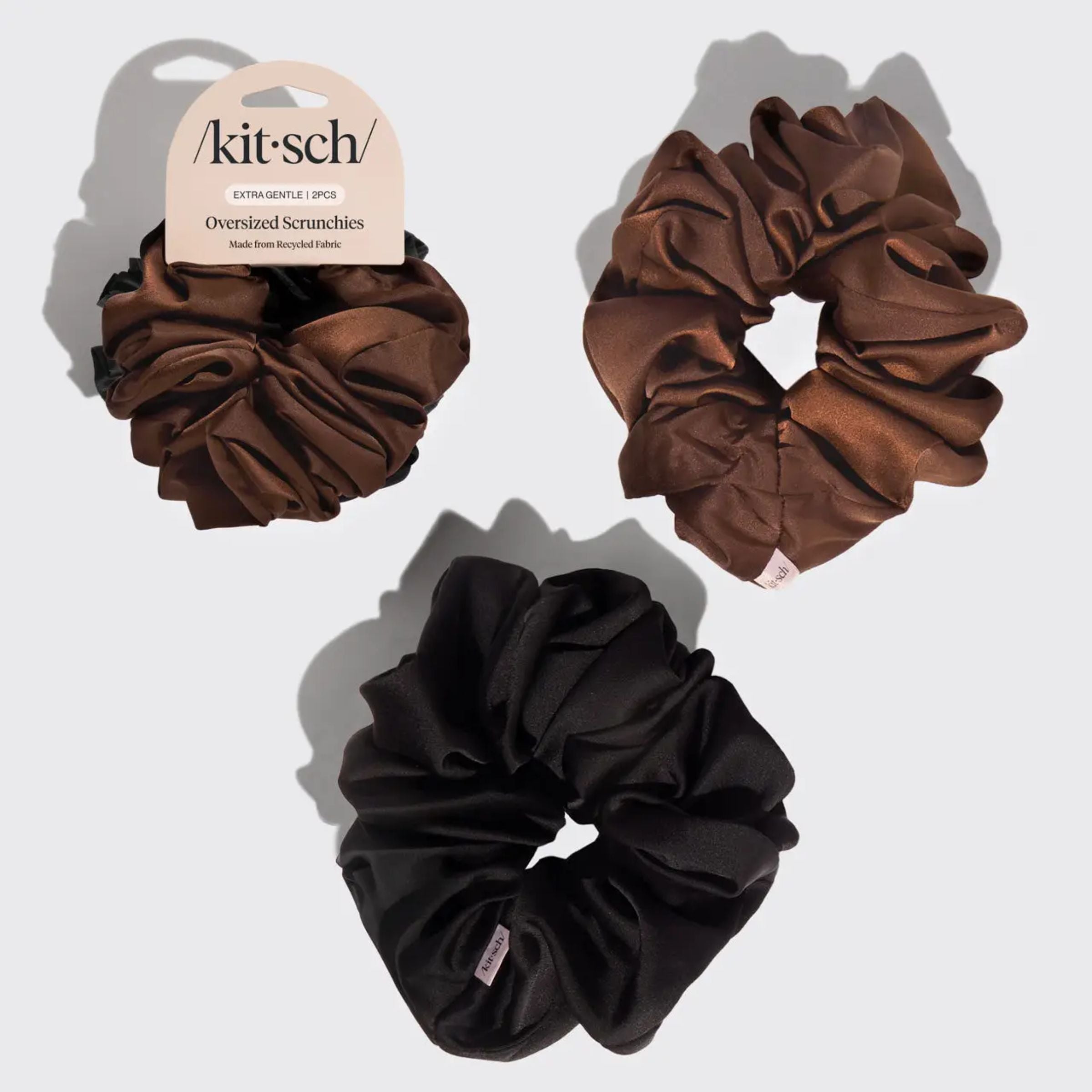 Oversized Scrunchies | Black + Chocolate