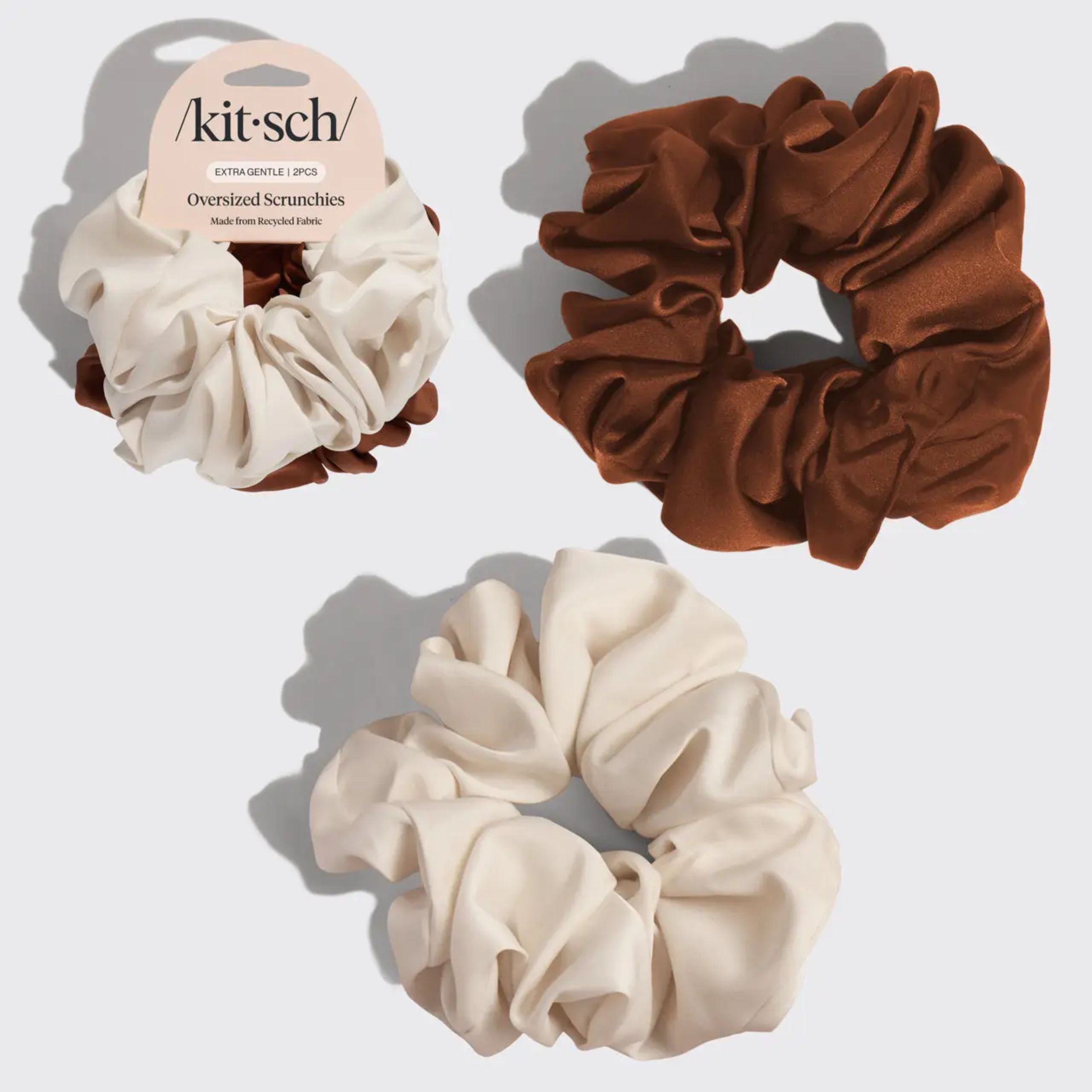 Oversized Scrunchies | Caramel + Camel
