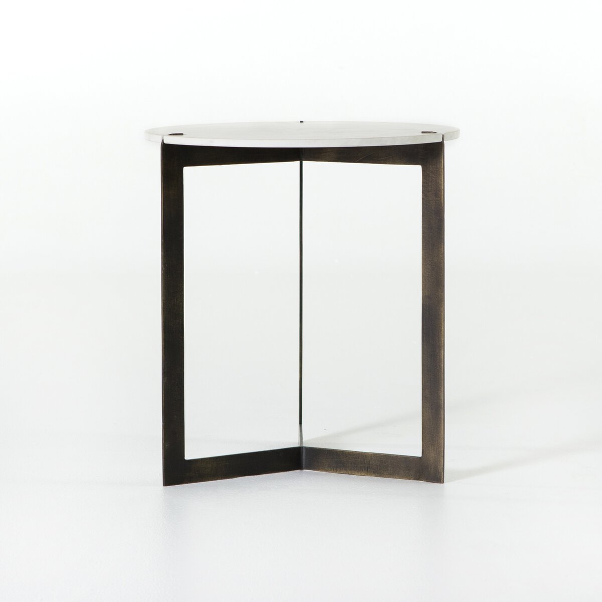 Kiva End Table | Polished White Marble