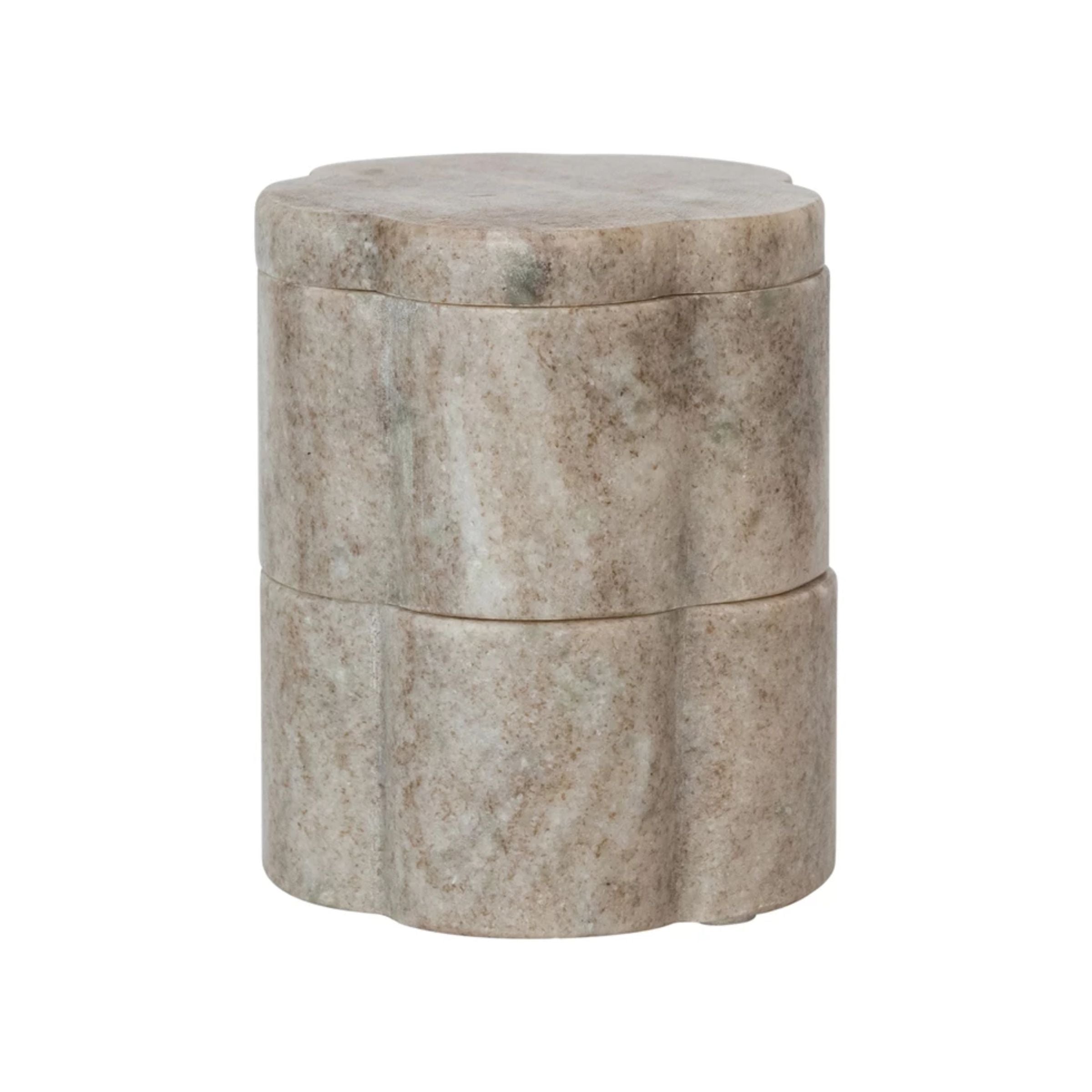 Marble Scalloped Stackable Pinch Pots