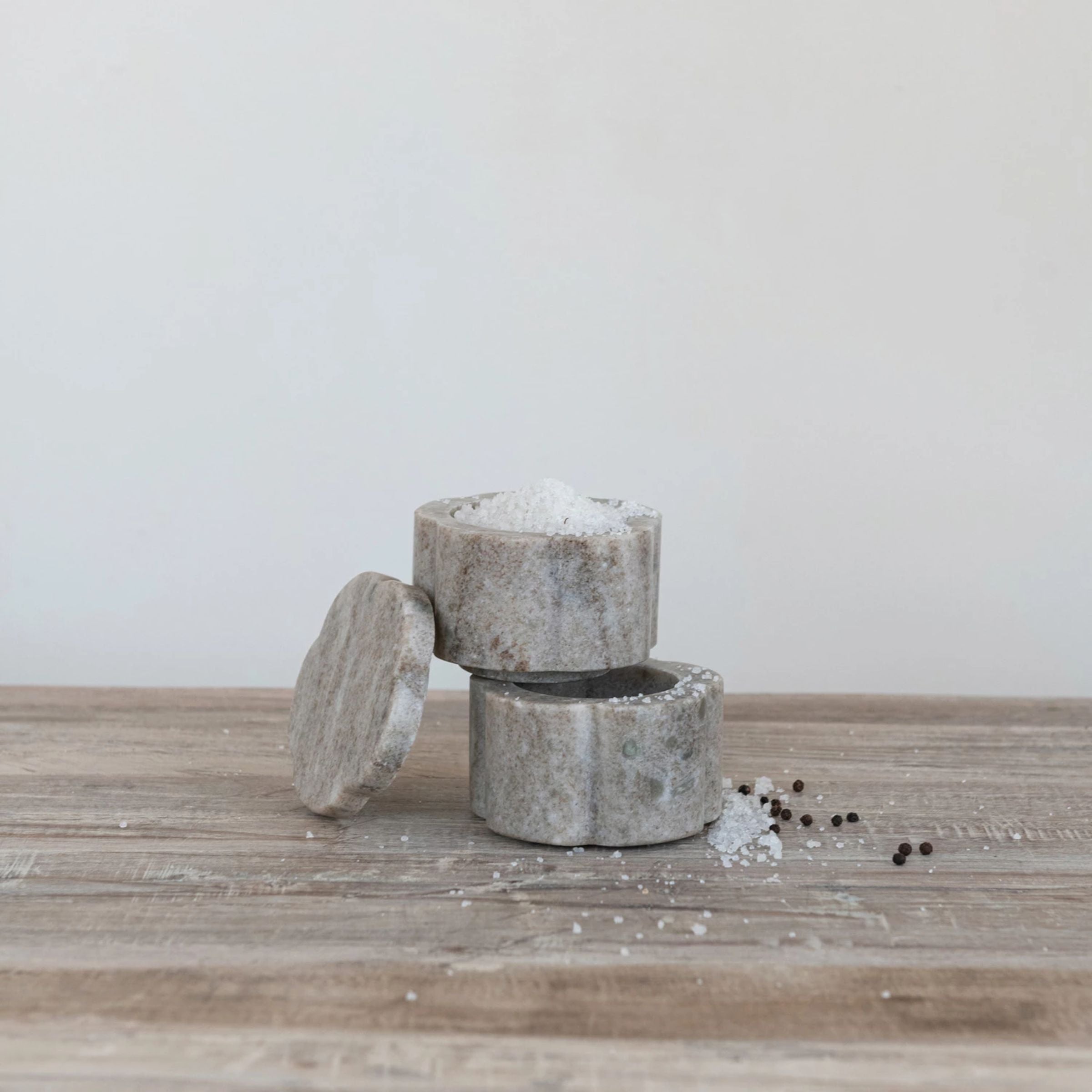 Marble Scalloped Stackable Pinch Pots