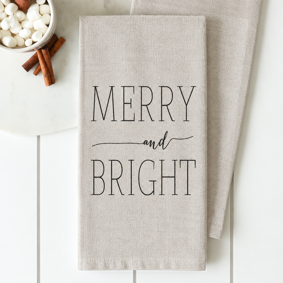 Merry &amp; Bright Hand &amp; Dish Towel