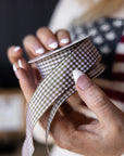 Olive Gingham Ribbon