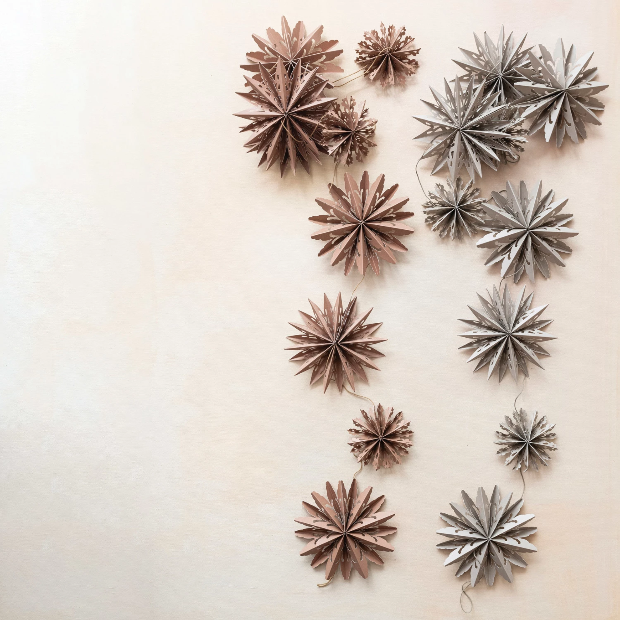 Paper Snowflake Garland - Brown