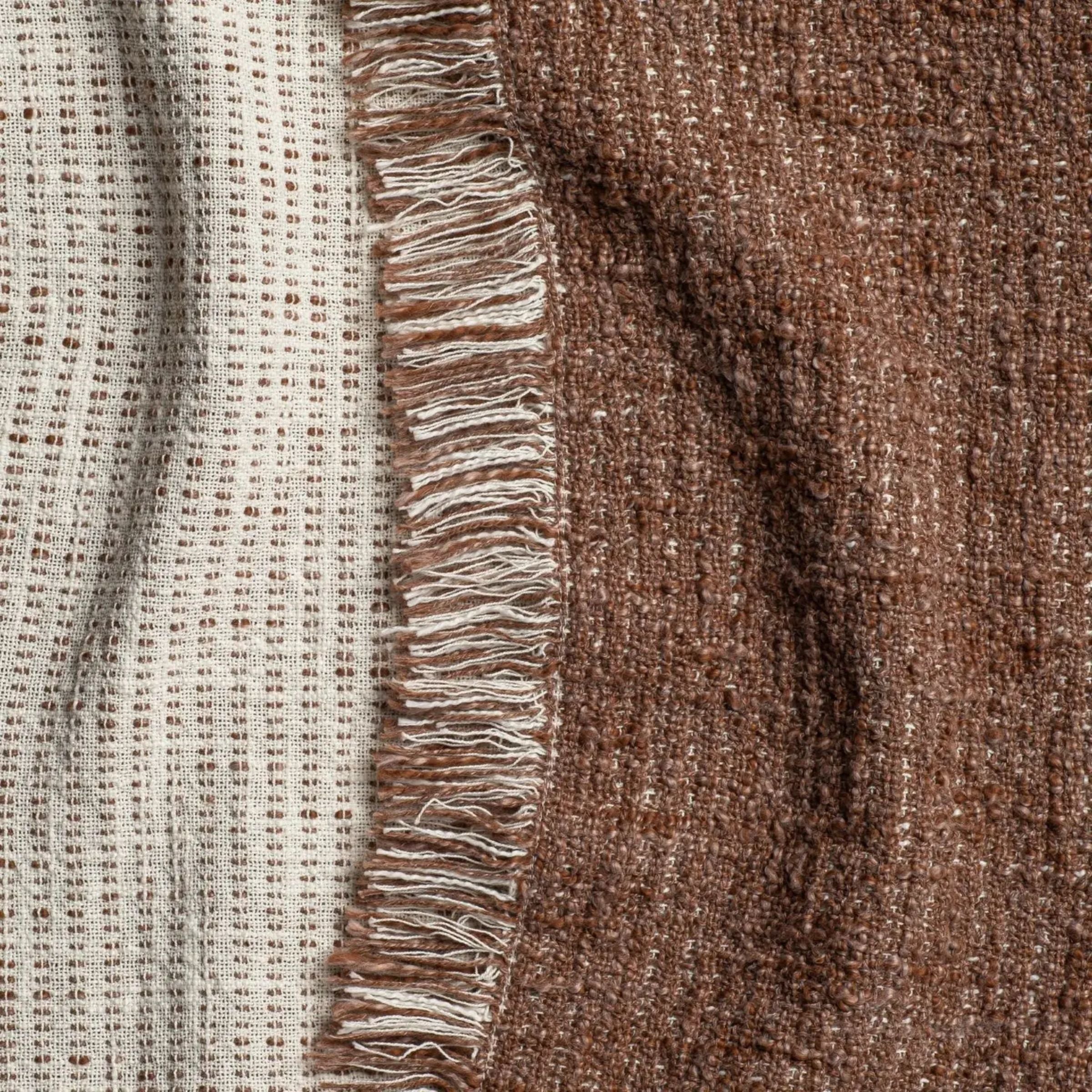 Reversible Chestnut Harmony Throw Blanket