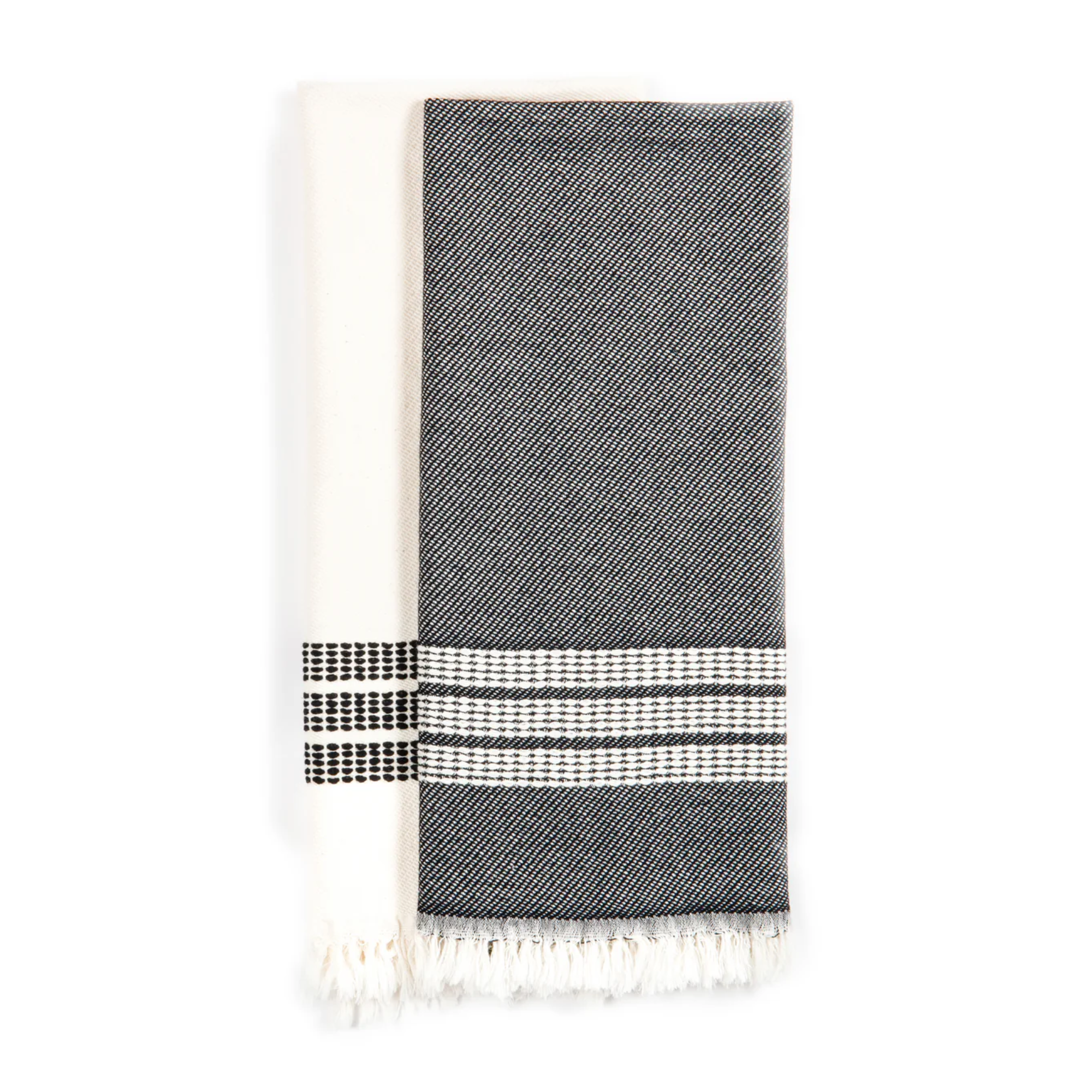 Rhodes Hand Towel Set | Black/Natural