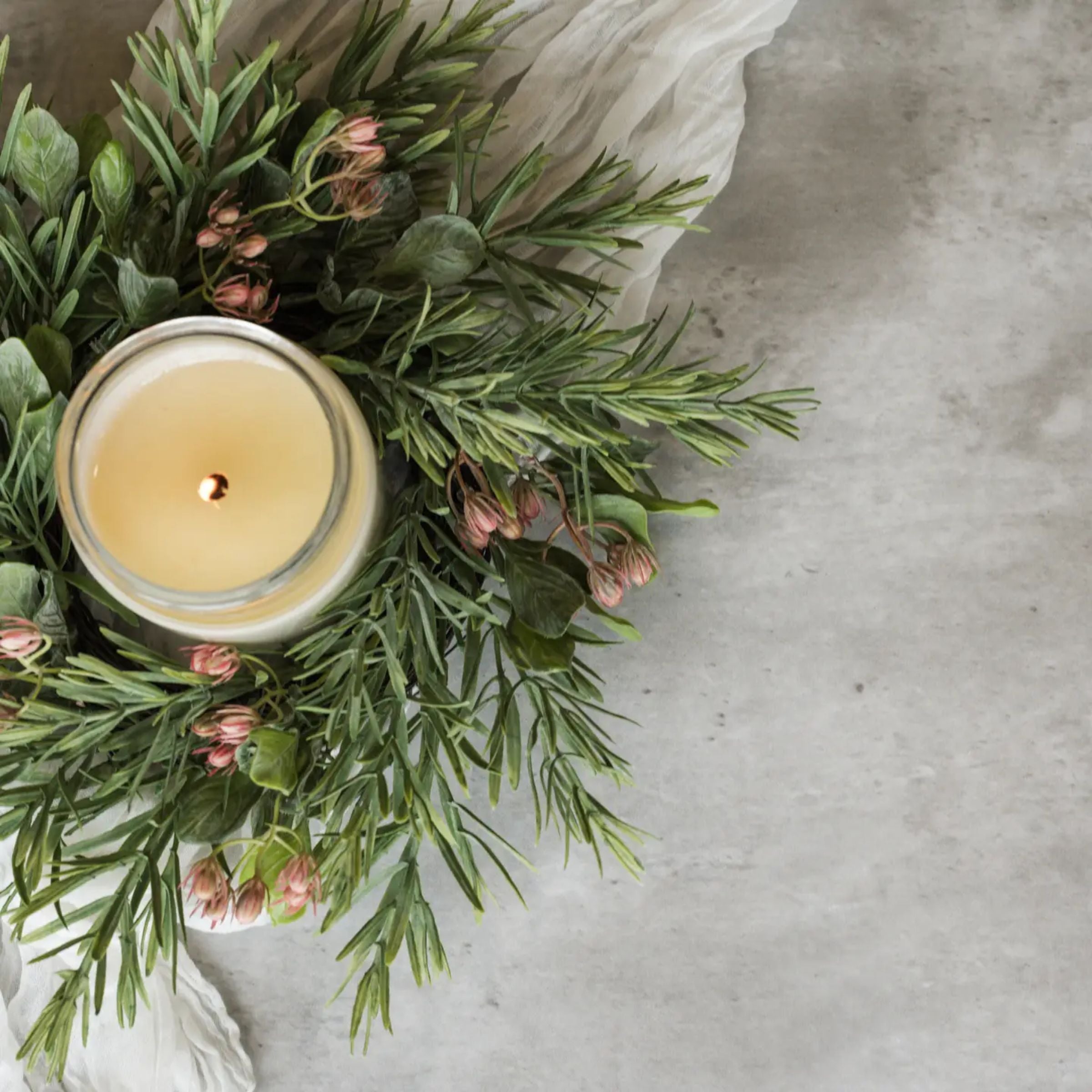 Rosemary + Pink Berry Candle Ring
