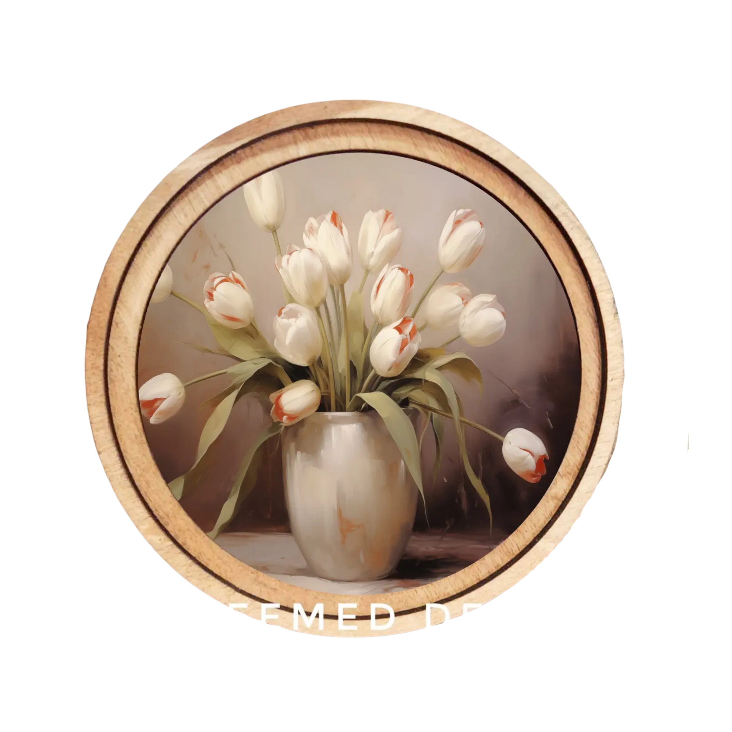 Round Tulips Vintage Print