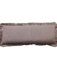 Ruffle Lumbar Striped Pillow | Brown