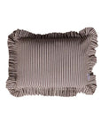 Ruffle Lumbar Striped Pillow | Brown