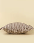 Ruffle Thin Stripe Pillow | Brown