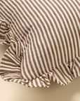 Ruffle Thin Stripe Pillow | Brown