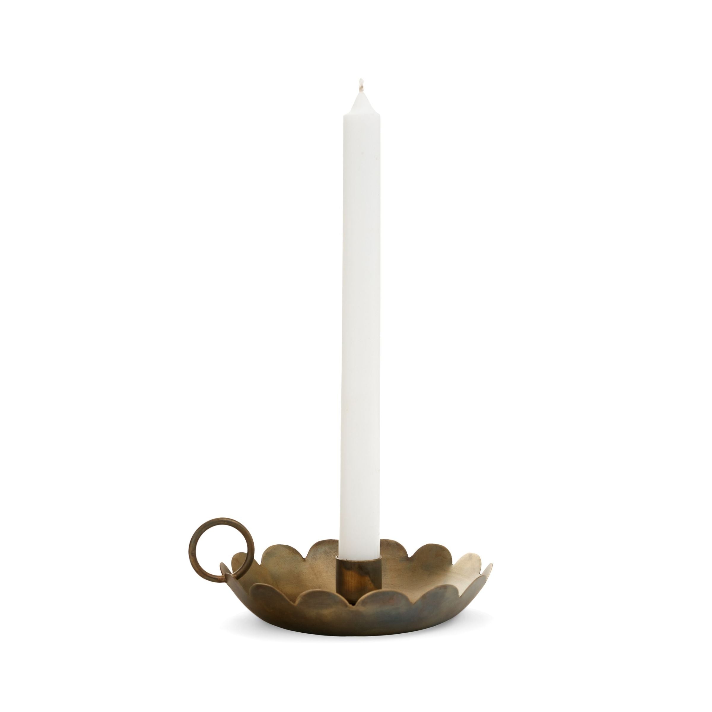 Scalloped Iron Candle Holder