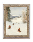 Sledding Hill Vintage Print