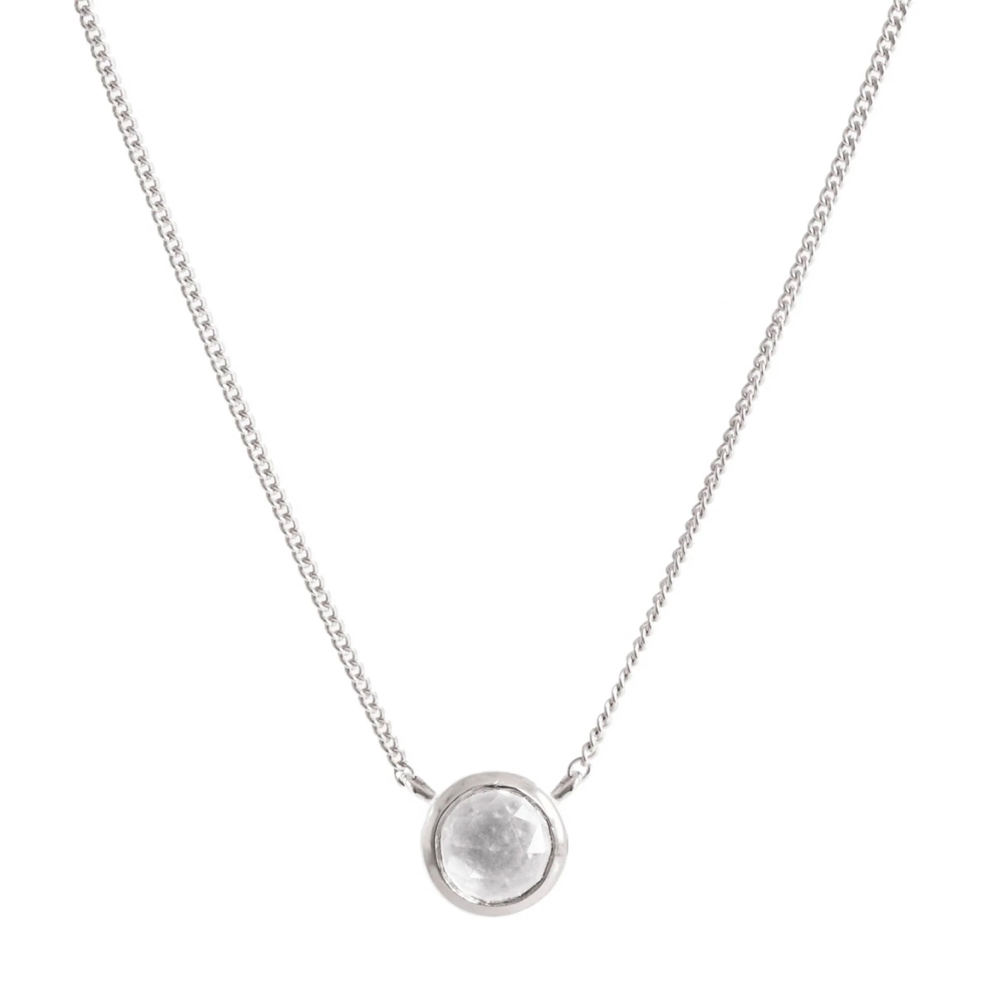 Dainty Legacy Necklace - White Topaz + Silver