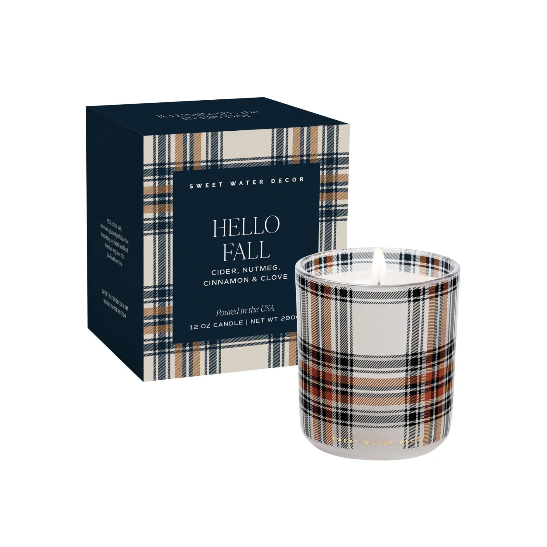 Hello Fall Plaid Boxed Candle