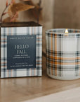 Hello Fall Plaid Boxed Candle
