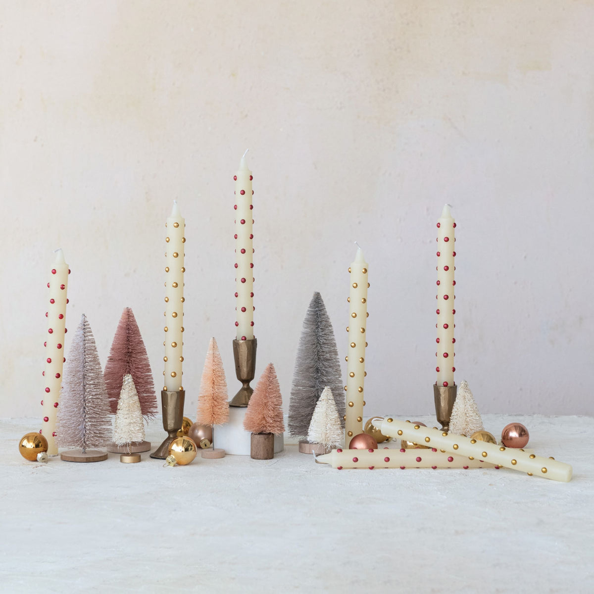 Tapered Candle | Gold Dot