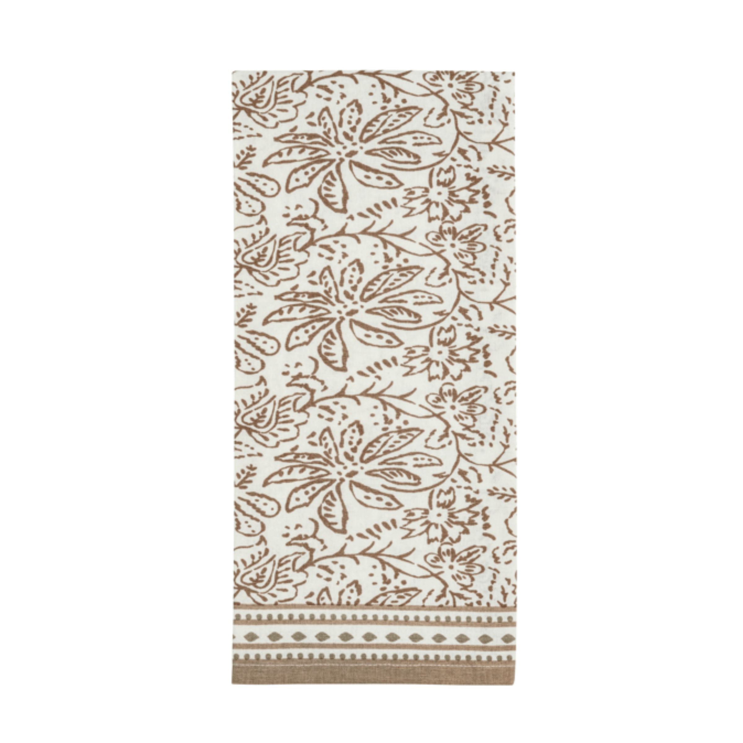 Taupe Printed Hand + Dish Towel