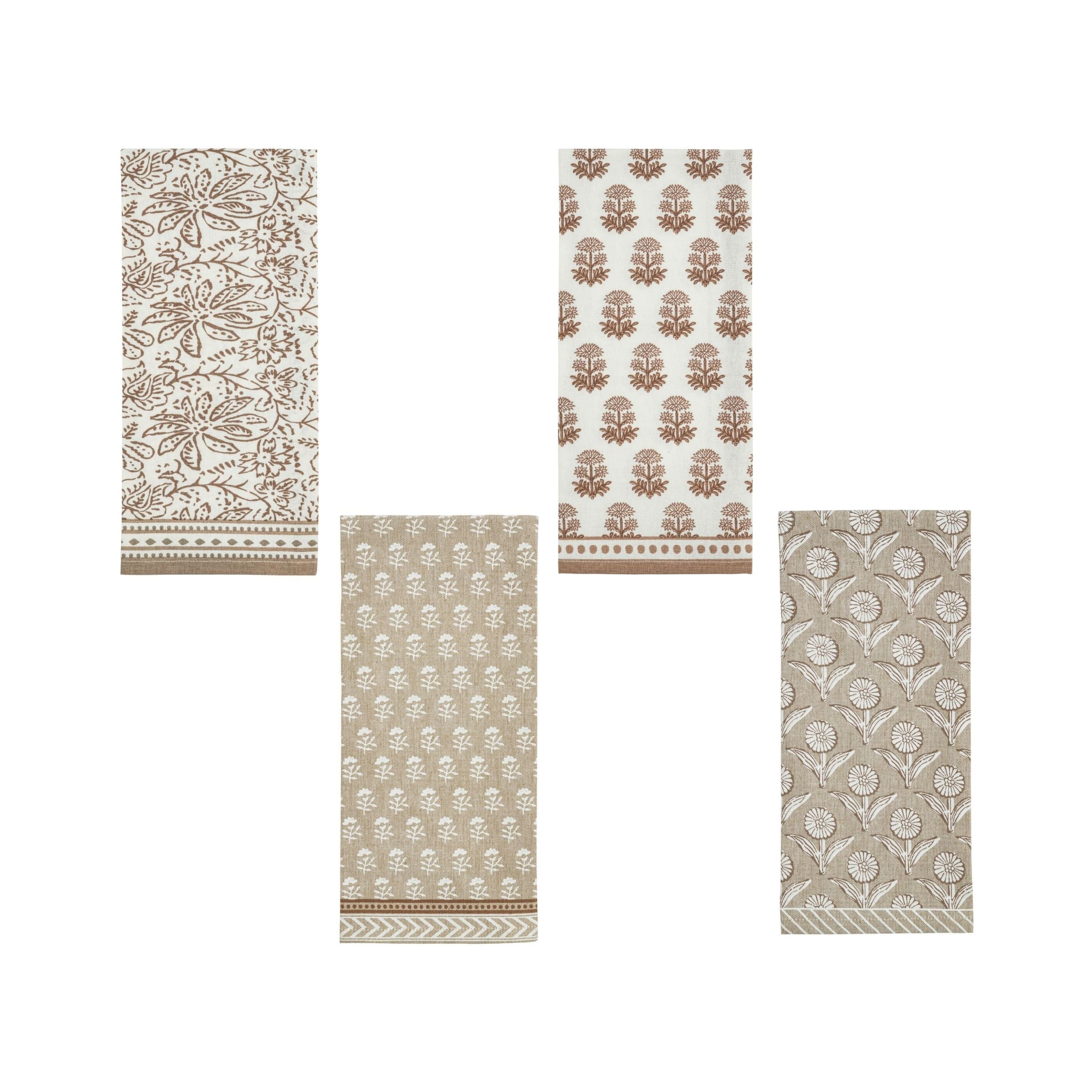 Taupe Printed Hand + Dish Towel
