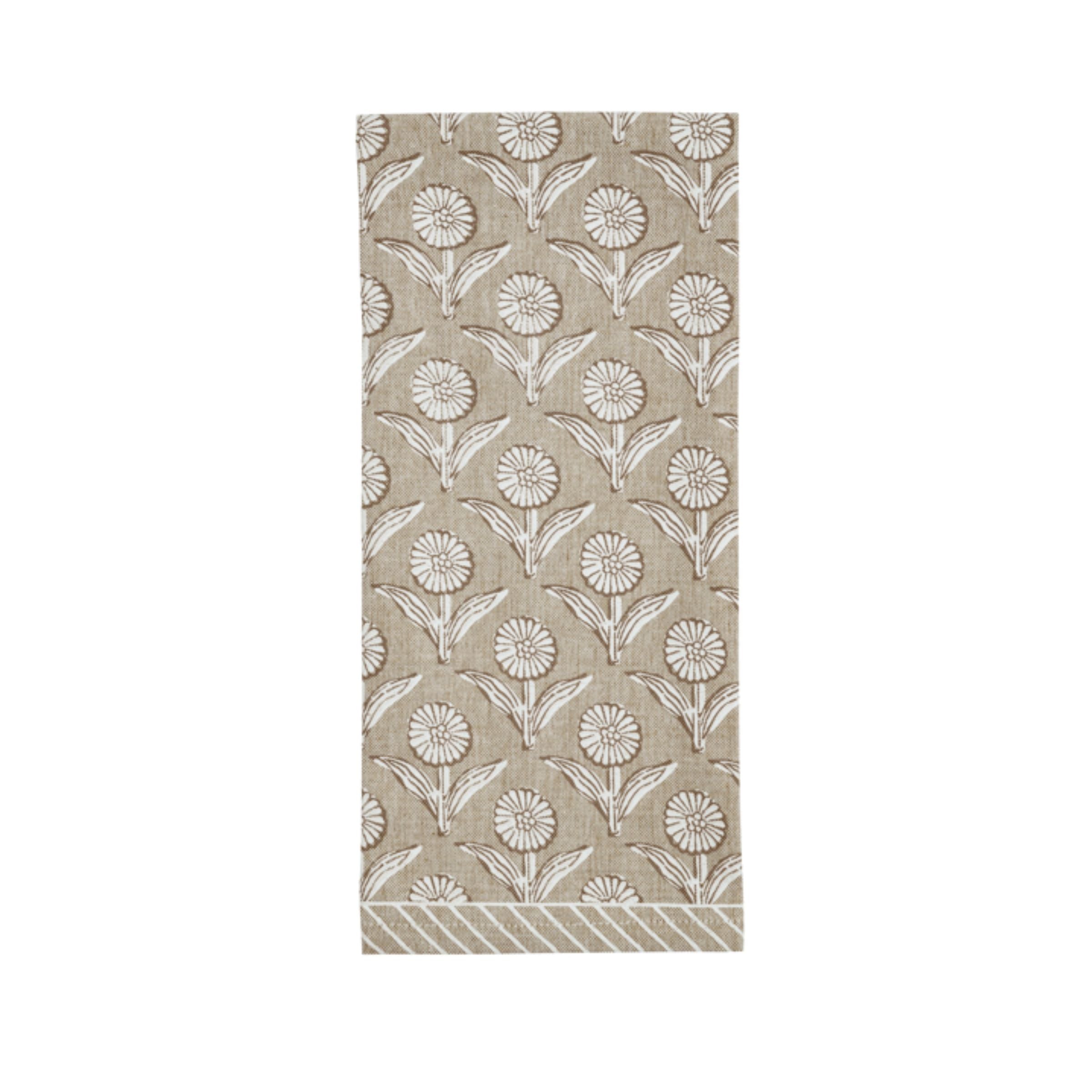 Taupe Printed Hand + Dish Towel