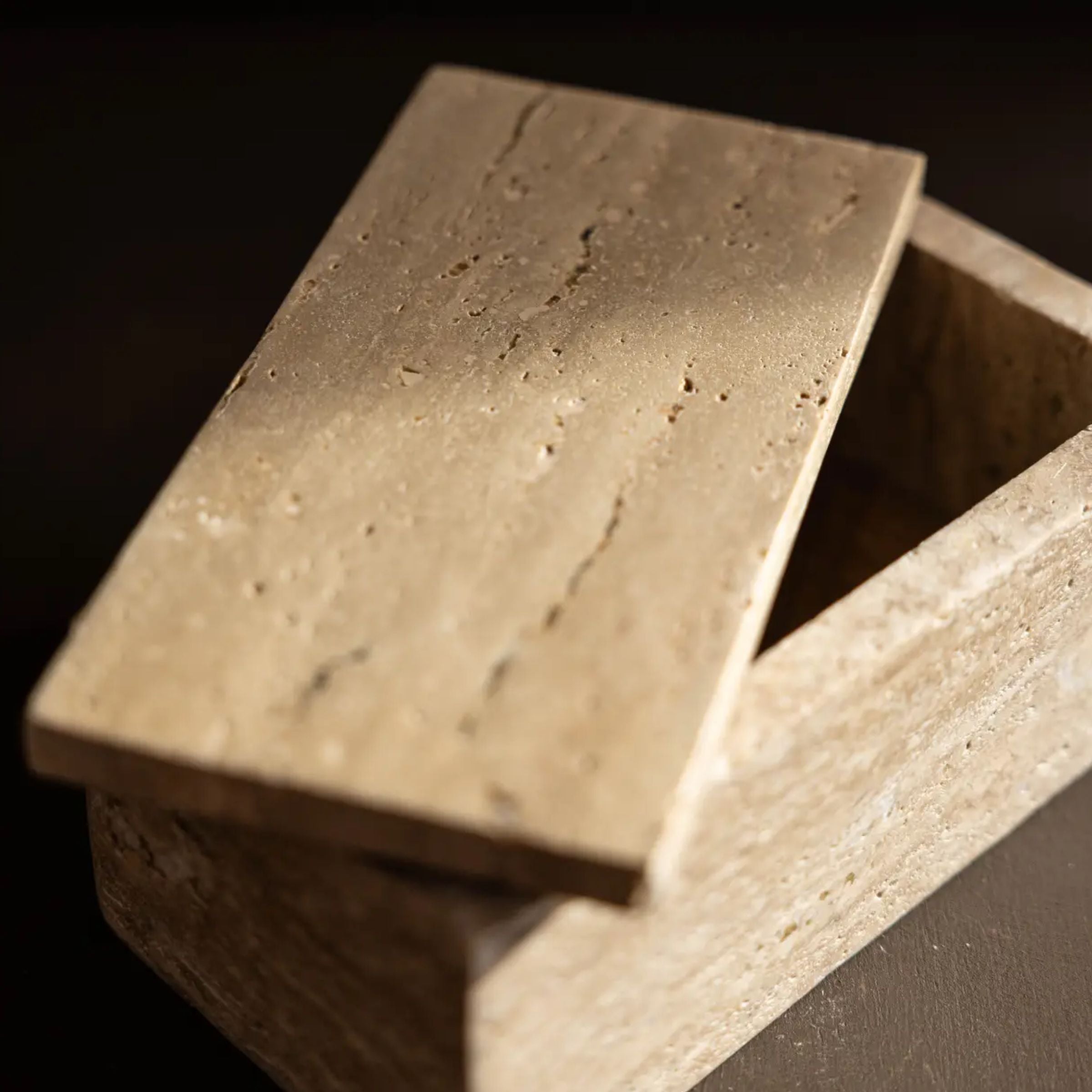 Travertine Lidded Box