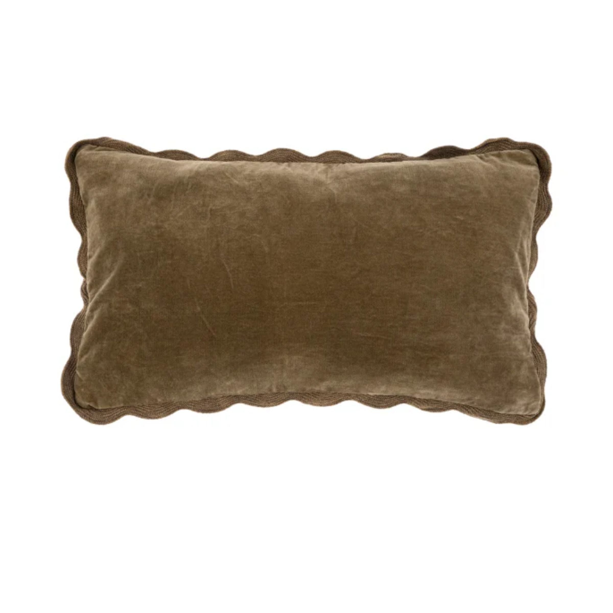Velvet Scallop Pillow | Mink