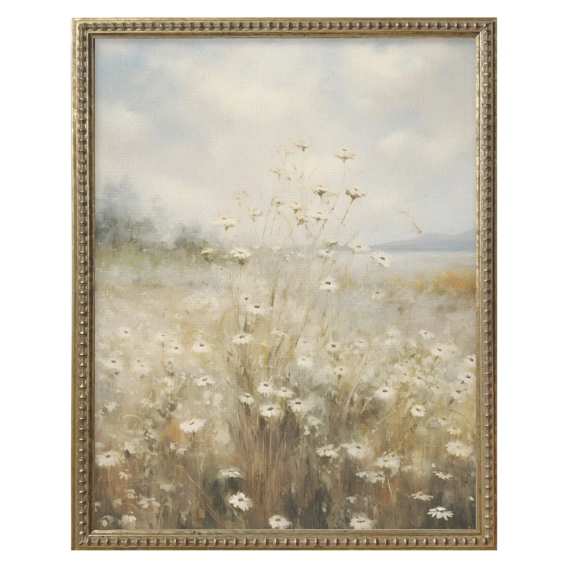 Vintage Field Of Flowers Framed Print