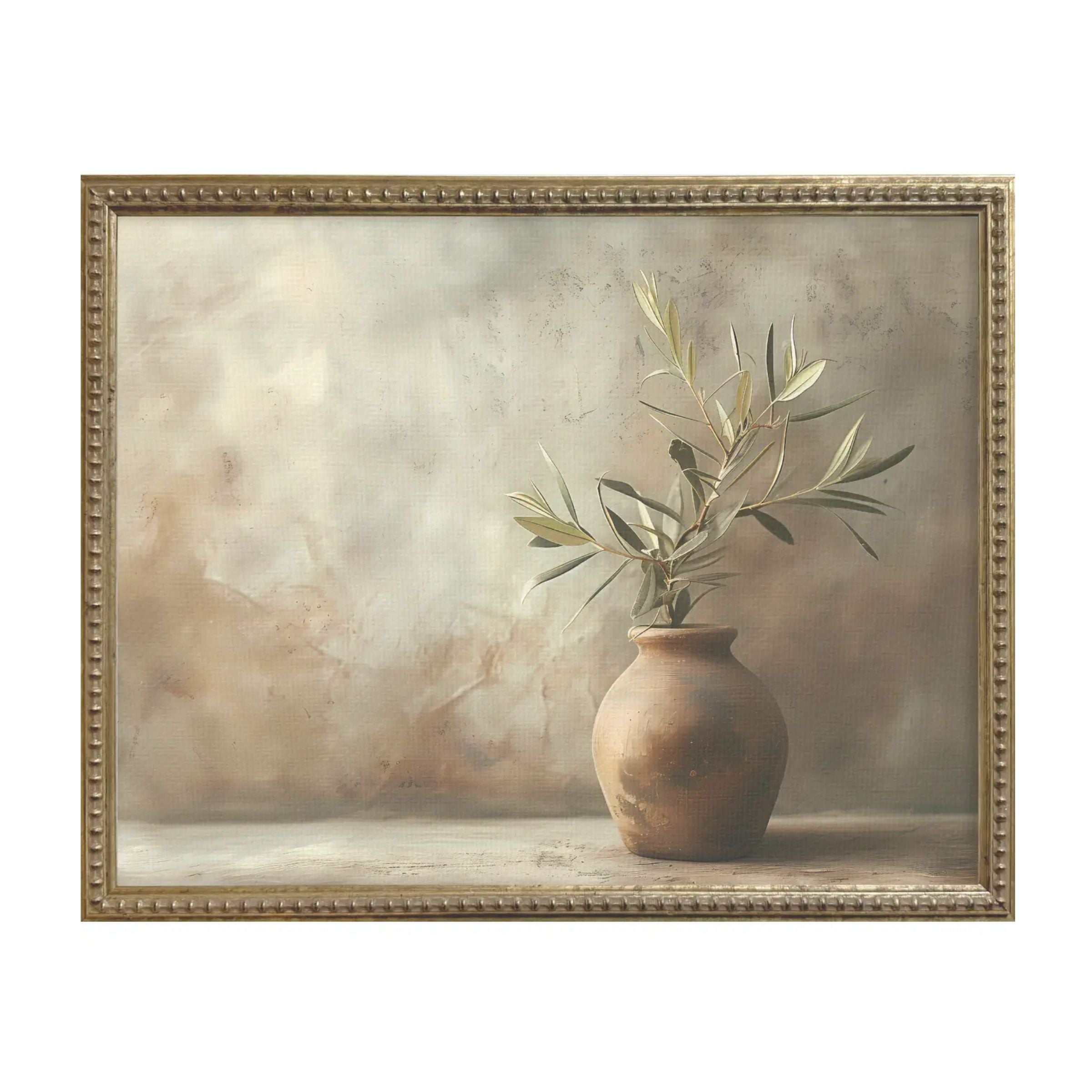 Vintage Olive Branches Framed Print