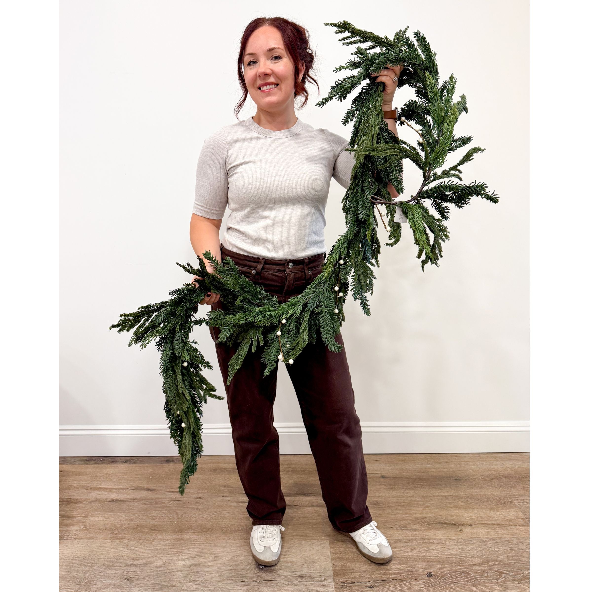 White Berry Evergreen Garland