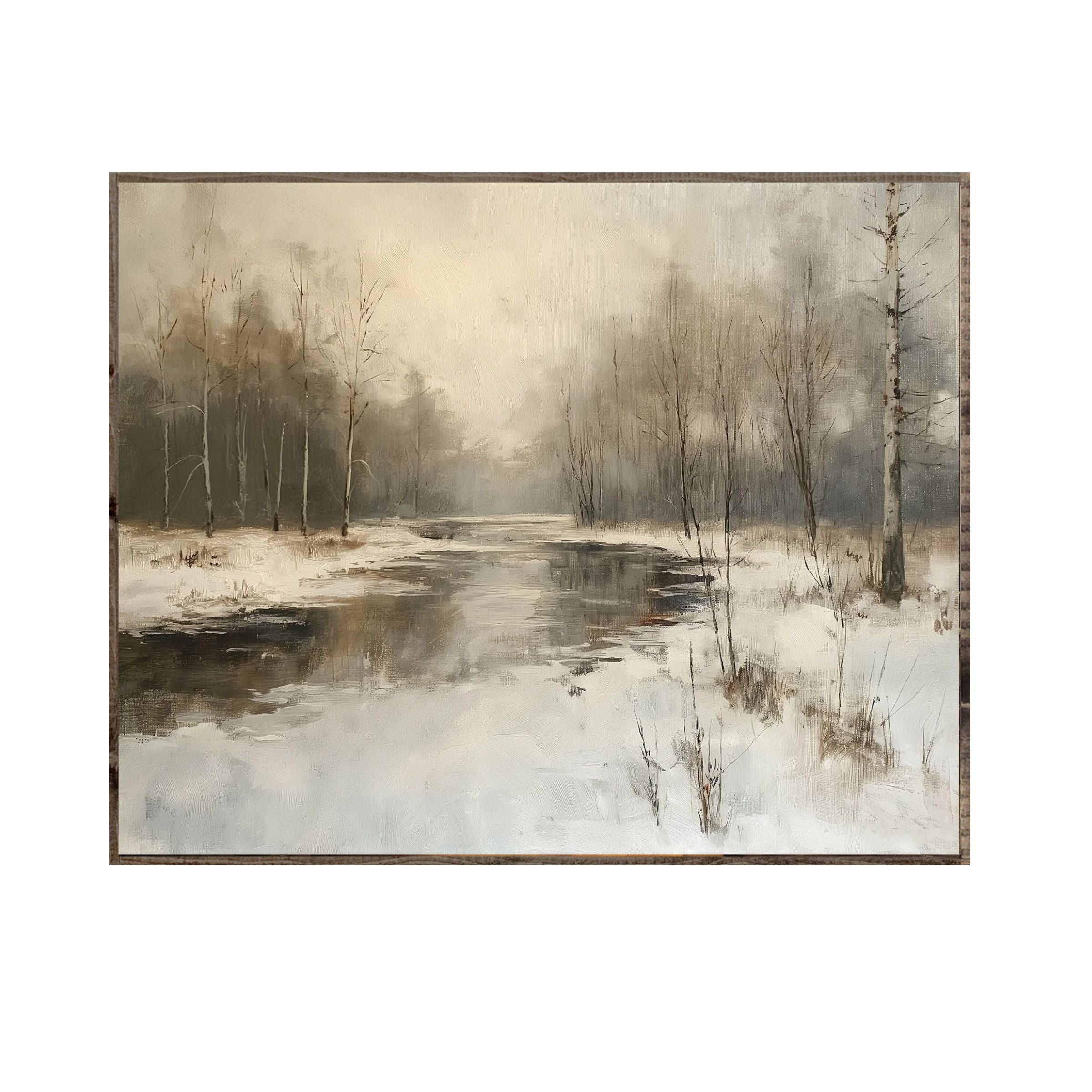 Winter Landscape Vintage Print