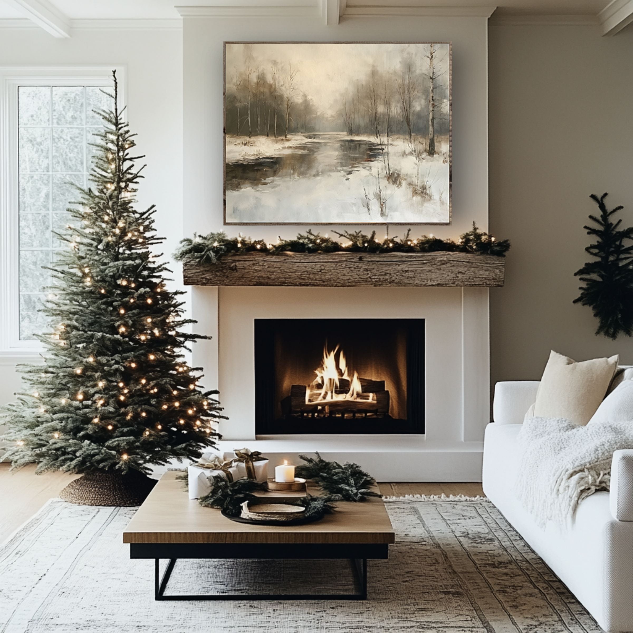 Winter Landscape Vintage Print