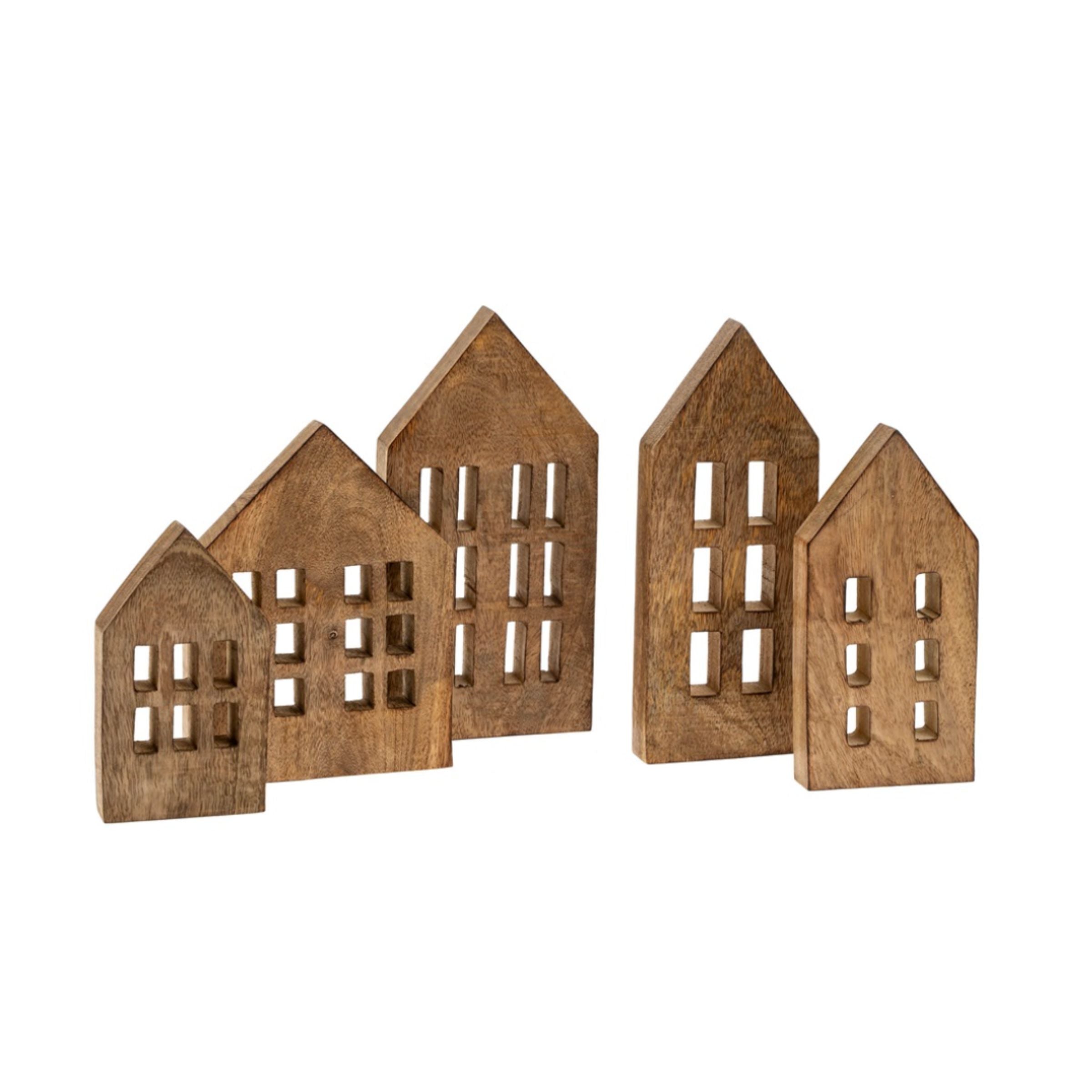 Wooden Winter House Set