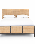 Sydney Bed | Black Wash, Natural Cane