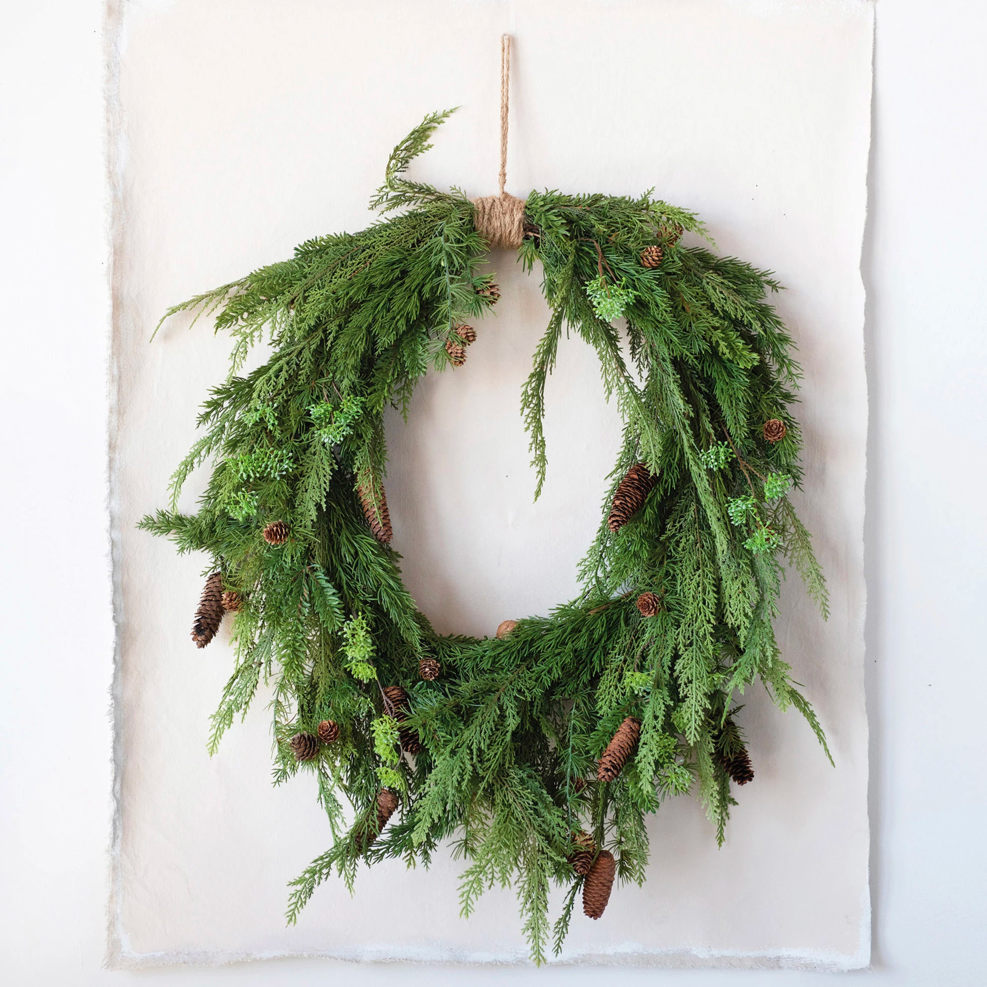 Faux Mixed Cedar Wreath